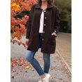 thumbnail image 6 of Womens Fall Long Cardigan Sweater Trendy Knit Jacket Coat Dressy Blazer Coatigan Brown M, 6 of 8