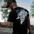 thumbnail image 2 of Camiseta de calavera táctica de guerrero de barba americana Unisex, Camiseta de algodón Til Valhalla, camiseta de manga corta con cuello redondo, Top informal para hombre, 2 of 5