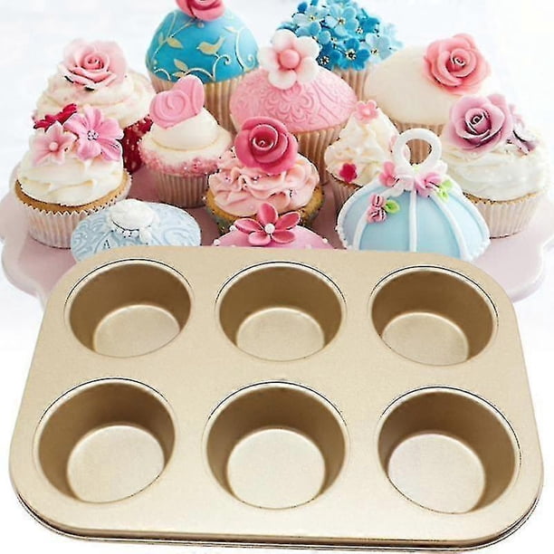 6-slot Non-stick Muffin Pancake Cake Baking Pan Tray Dish Mold Kitchen Bakeware-zzy