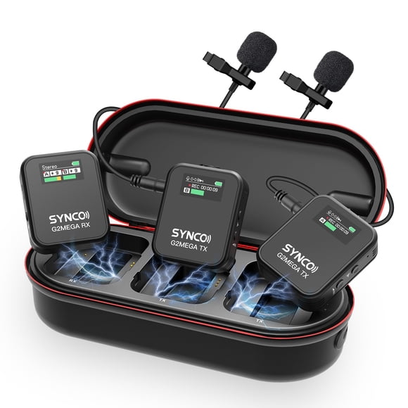 Sistema de micrófono inalámbrico SYNCO G2A2 MEGA con estuche de carga