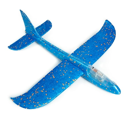 glider toy foam airplane plane toys throwing maneuver flying flight mode led sport birthday outdoor