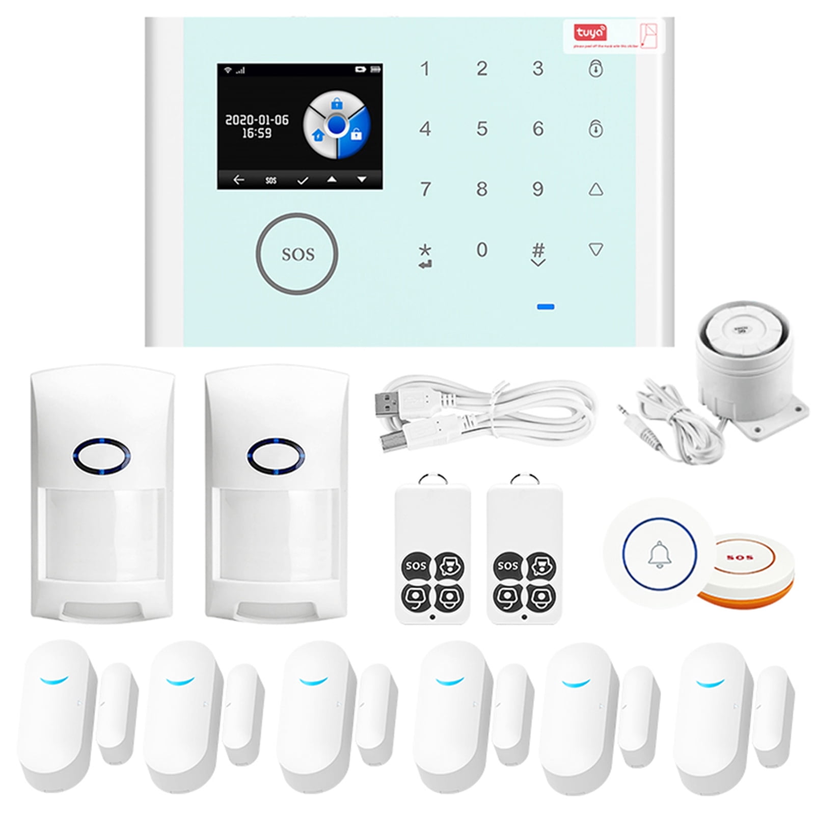 Wireless WiFi Smart Home House Office Security Burglar Alarm System Doorbell Kit 