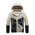 thumbnail image 2 of UVEASISHA Down Winter Coats for Men Windproof Insulated Puffer Jackets Full Zip Hooded Quilted Jacket Thick Warm Casual Parkas Outerwear with Pockets Khaki XXL, 2 of 4