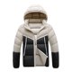 thumbnail image 1 of Ceisia Men's Fitted Hooded Quilted Jacket Casual Color Block Long Sleeve Parka Gift with Zipper Pockets, 1 of 3