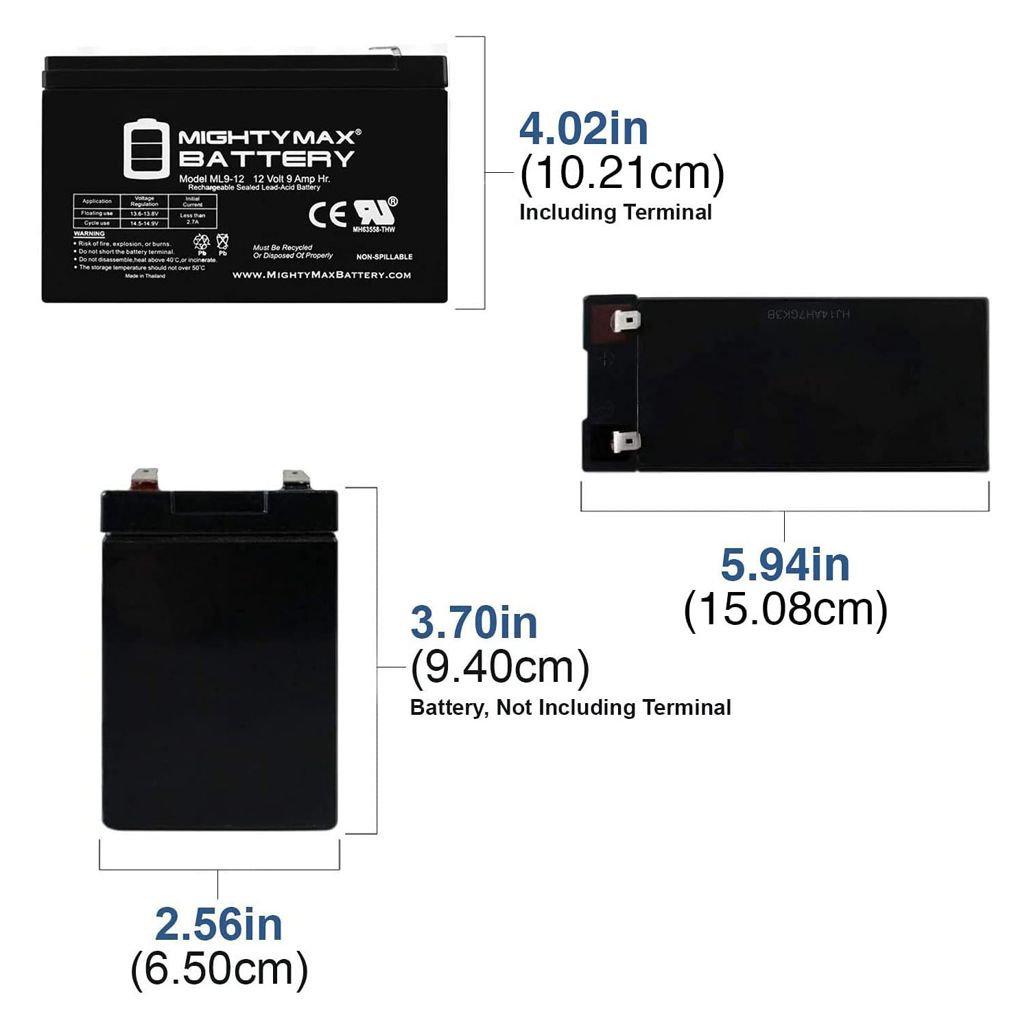 12V 9Ah SLA Battery Replaces Linear SLD, SLC Slide Gate Operator - image 2 of 6