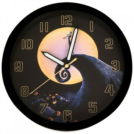 Nightmare Before Christmas 871755 Spiral Hill Wall Clock, Black