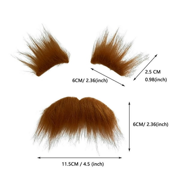 Bigote y Cejas postizas Naranjas para Halloween, Barba Artificial, Cejas postizas, Disfraz de Cosplay, Maquillaje Facial, Accesorios novedosos para Hombres, Mujeres niños, Fiestas navideñas