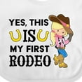 thumbnail image 4 of Inktastic Yes, This is My First Rodeo- Cowgirl in Hat and Boots Girls Baby Bib, 4 of 4