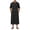 a01Black, variant on Mens Kaftan Thobe Button Down Short Sleeve Band Neck Casual Gown Shirts Robe Casual Muslim Gown Kurta Khaki S