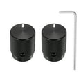 thumbnail image 1 of Uxcell 2 Pcs Perillas de Potenciómetro de Aluminio, 1/4"(6mm) IDx1/2"(12.5mm) ODx5/8"(16mm) Altura Perillas de Control de Volumen Universal para Guitarra, Bajo, Indicador Ovalado, Negro Mate, 1 of 7