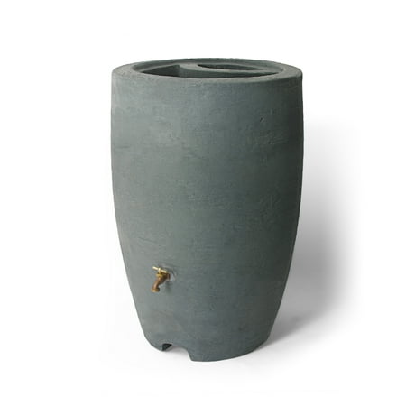 Carnelian Barrel - Algreen Athena 50 Gallon Rain Barrel, Charcoal