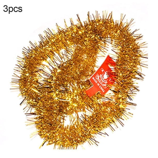 3 uds 2m de largo brillante guirnalda oropel adorno de árbol de Navidad decoraciones para fiesta de boda