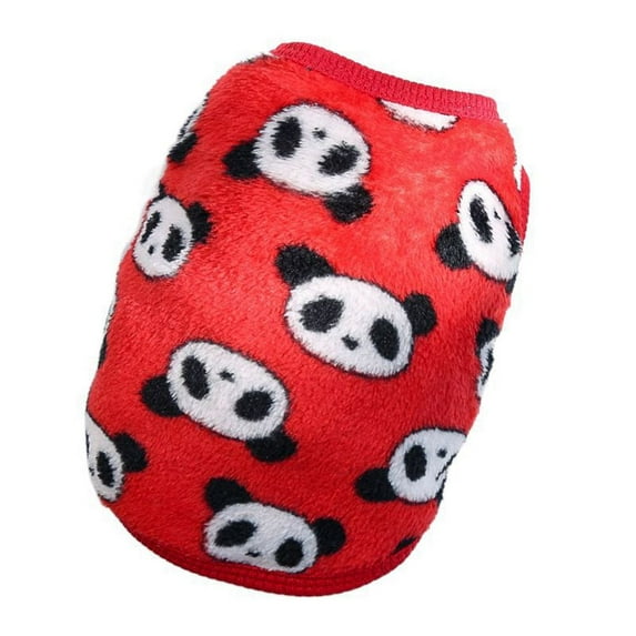 Soft Chihuahua Fleece Winter Cartoon Dog Vest For Small Dogs Pet Dog Clothes Dog Sweater RED S PANDA