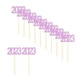thumbnail image 5 of 12x Happy New Year Cupcake Topper New Year Supplies Cake Decorations Accessories for Birthday Party Decor , Violet, 5 of 9