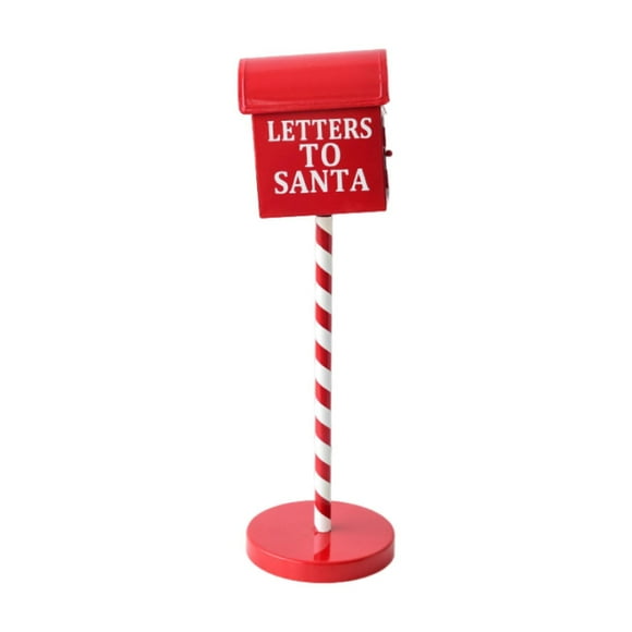 Estatua de buzón de Navidad, adorno de escritorio de buzón decorativo de Navidad, figura de buzón de metal coleccionable para habitación y hogar Estilo C