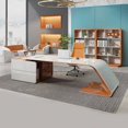 thumbnail image 2 of Luxury Console Office Desks Study Conference Desktops Storage Executive Gaming Table Modern Shelf Bureau Meuble Desk Supplies My Lux Decor Round, 2 of 10