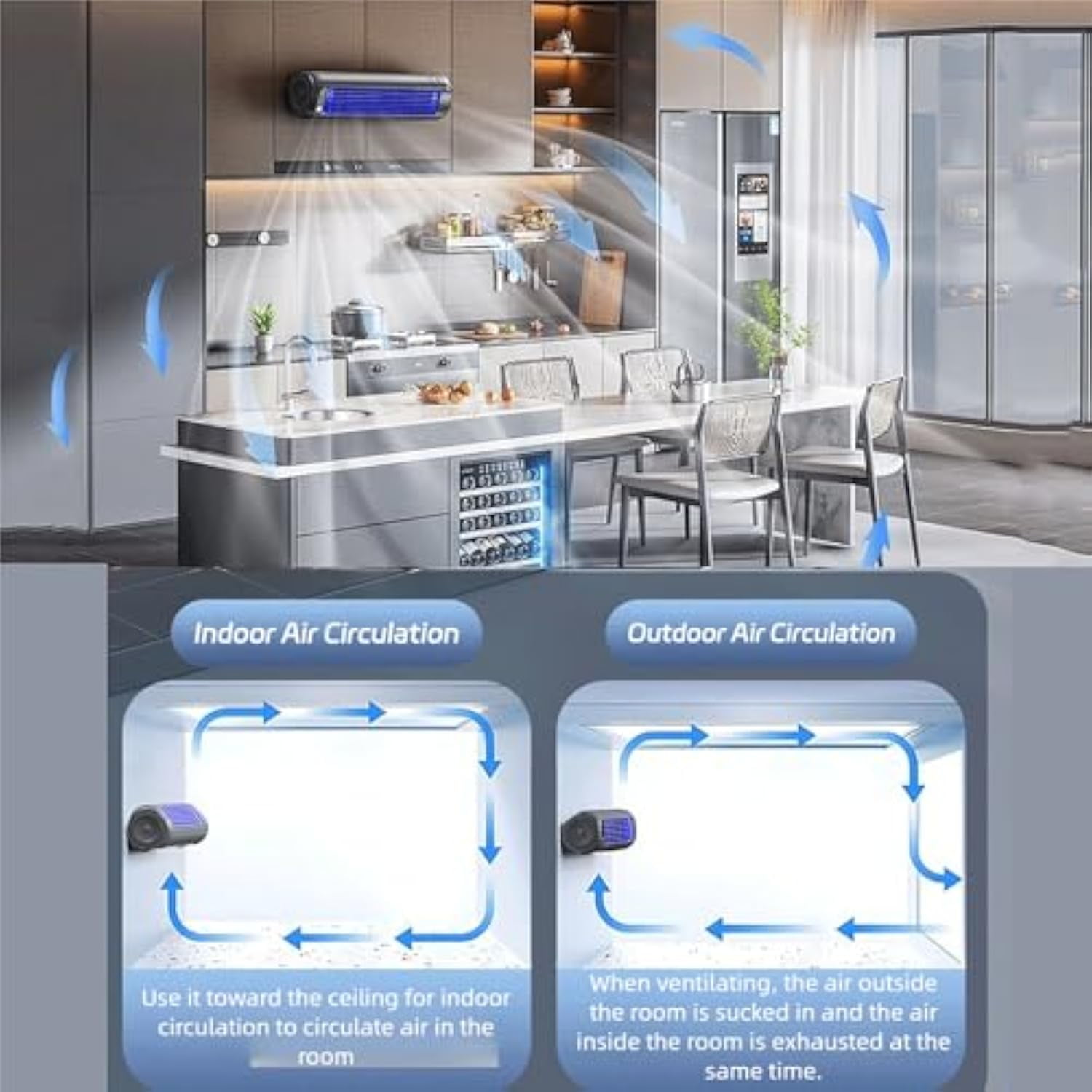 Coolizi Cooling Ace, 3 Speeds Adjustable Coolizi Portable Air Conditioner, New German Turbo Compression Cooling Technology, USB Rechargeable, for Livingroom, Bedroom and Office (2*Gray)