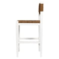 thumbnail image 4 of Creative Co-Op Willowbrook Solid Wood and Natural Woven Seagrass Rope Counter Height Bar Stool, Matte White Finish, 4 of 4