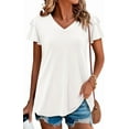 thumbnail image 2 of KISSMODA Womens Summer Special Design Short Sleeve Fashion Casual Lightweight Tee Tops, 2 of 4