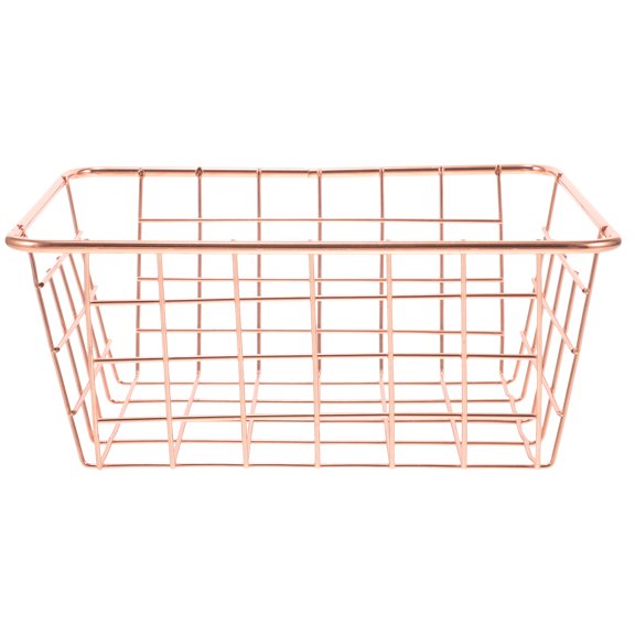 FUEENIRVA Golden Metal Wire Storage Organizer Basket for Desktop Use