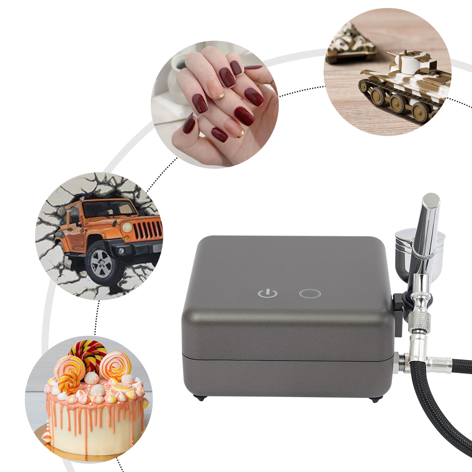 Airbrush Kit, T200K Portable Airbrush Set with Adjustable Airflow, Compact Spray Gun for Liquid Paints, Perfect for Hobbyists, Makeup Artists
