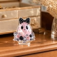 thumbnail image 2 of AuroraX Halloween Rotating Acrylic Standee Spinning Pumpkin Ghost Centerpiece Spooky 2D Party Decorative Halloween Tabletop Decoration Pink, 2 of 7