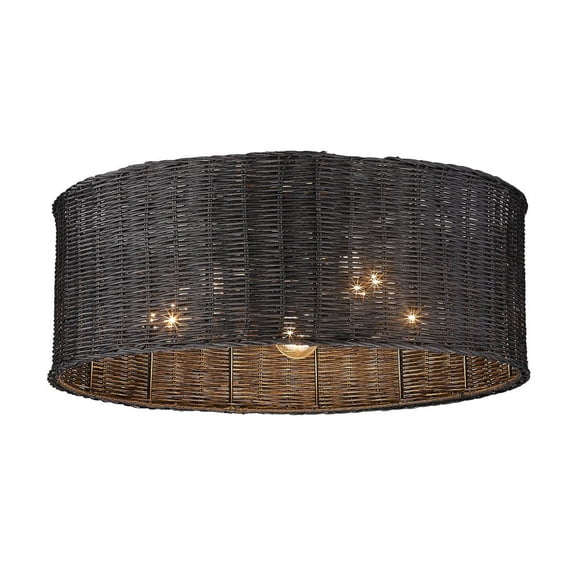 Golden Lighting Erma 5-light Flush Mount in Matte Black