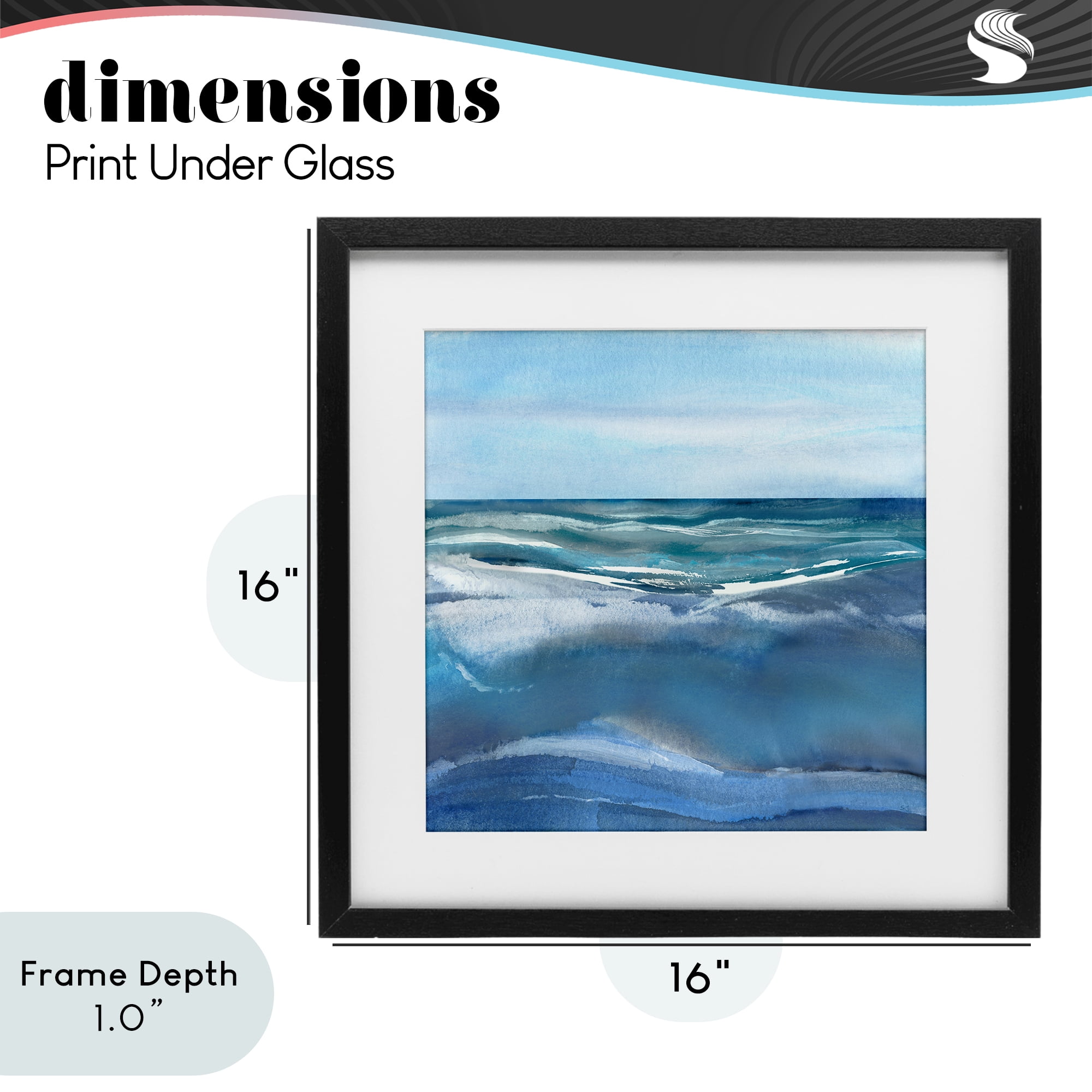 Stupell Industries Calm Seas under Soft Sky Black Framed Print Under Glass, design by Susan Jill