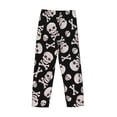 thumbnail image 3 of Vsdgher black white Skull bone Print Mens Pajama Pants Sleep & Lounge Pants, PJ Bottoms With elastic waistb and Pockets, 3 of 5