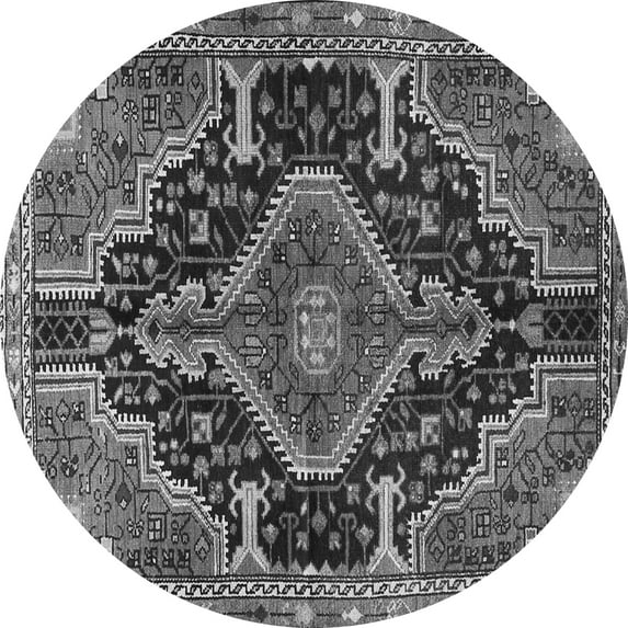 Ahgly Company Indoor Round Persian Gray Traditional Area Rugs, 4' Round