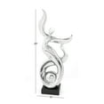 thumbnail image 4 of 10" x 25" Silver Ceramic Dancing People Sculpture, by DecMode, 4 of 10