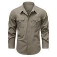 thumbnail image 3 of Fgnfyis Work Jackets for Men Long Sleeve Fishing Shirt Travel Work Shirt Summer Button Down Casual Mens Coats Khaki XL, 3 of 4