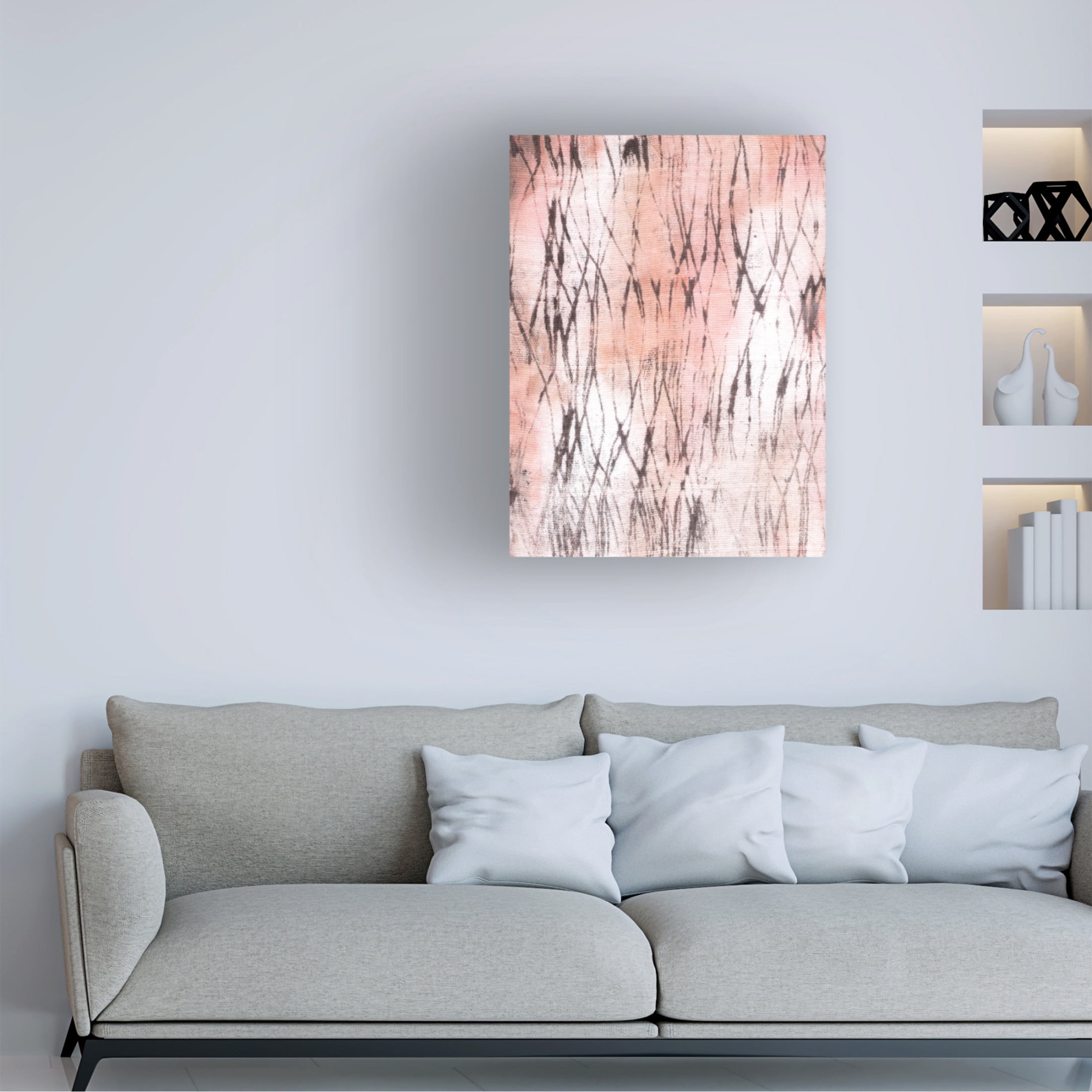Canvas Wall Art - Maliq 'Blurred Lines' Wall Art for Living Room, Bedroom, or Office Décor by Trademark Fine Art - 14 x 19 Inches