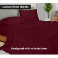thumbnail image 3 of Royale Linens 2 Pack Bulk Flat Sheet Set - Top Sheets - Soft 1800 Microfiber - Wrinkle & Stain Resistant - for Hotel, Massage Table, Hospital, Dorm - Twin Flat Sheet Sold Separately (Twin, Burgundy), 3 of 9