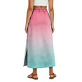 thumbnail image 6 of Gradient High Waisted Skirt, Casual Flowy Long Skirt with Slit and Pockets, Summer Ombre A-Line Slacks, 6 of 6