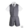 thumbnail image 3 of Ensemble Formel Garçon Bébé Tout-Petit Eton Gris Foncé Gilet Short Costume S m L TG 2T 3T 4T, 3 of 5