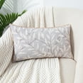 thumbnail image 5 of VOGOL Home Decorative Pillow Covers, Modern Grey Leaves Farmhouse Sofa Throw Cushion Cover, Accent Pillowcases for Couch Bed, 12x20 inches, 5 of 7