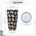 thumbnail image 4 of Fotbe Colorful Retro Tape Pattern 20 oz Tumbler Stainless Steel Vacuum Insulated Coffee Ice Cup Double Wall Travel Flask Leak-proof Coffee Cup-Straw Three-piece Set, 4 of 8