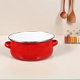 thumbnail image 2 of Olla de esmalte para estofado con tapa para cocina casera, olla multifuncional, utensilios de cocina de esmalte para cocinar bibimbap, sopa, arroz, estofado, cazuela de 20 cm, 2 of 8