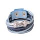thumbnail image 1 of Joyería de pulsera de cuero de PU con forma de lazo de diamantes de imitación multicapa vintage (azul cielo), 1 of 2