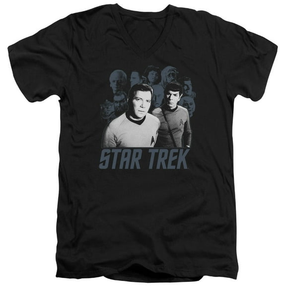 Star Trek - Kirk Spock And Company - Slim Fit V Neck Shirt - XX-Large