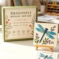 thumbnail image 6 of GWAAMB Dragonfly Mosaic Art Kit, DIY Acrylic Bead Craft on Mini Wooden Easel with Floral Accents, 0.17 fl oz Adhesive, Relaxing Hobby Gift, F, 6 of 6