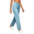 thumbnail image 5 of MLCDZ Pants for Women V-shaped Elastic Waist Stretch Straight Leg Pull On Pant Business Work Gym Casual Lightweight Breathable Trousers with Pockets, 5 of 7
