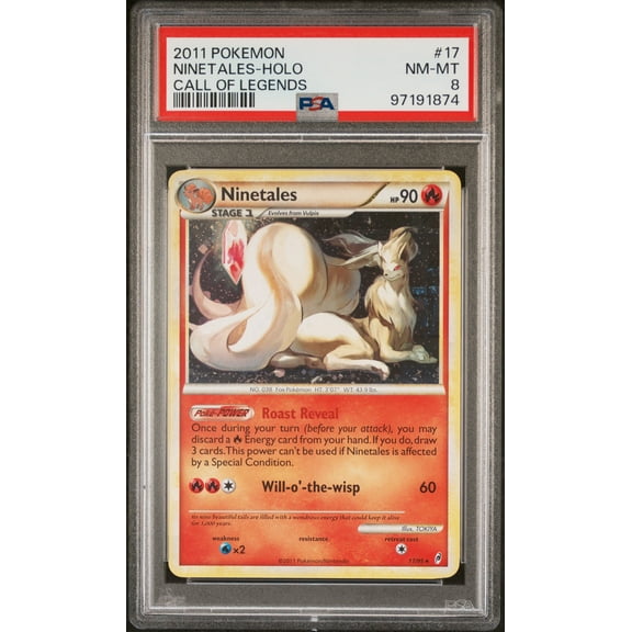 2011 Pokemon Call of Legends Holo Ninetales #17 PSA 8