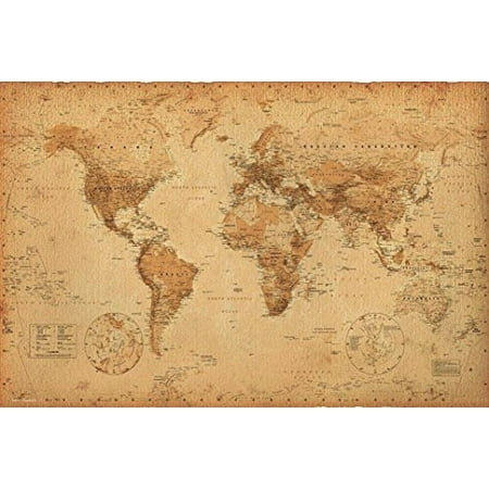 - Antique Vintage World Map 36x24 Art Print Poster Educational