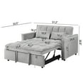 thumbnail image 6 of 3-in-1 Sofa Bed, Futon Loveseat Sleeper Sofa with Pull Out Bed,Adjustable Back,Pockets and Pillows, 2 Seater Convertible Small Couch for Living Room Bedroom Apartment (Light Grey, Velvet), 6 of 8