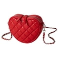 thumbnail image 1 of Bolso Tipo Cartera Acolchado JShteea Mujer hombro Forma Corazón PU rojo, 1 of 9