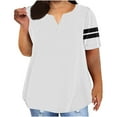 thumbnail image 2 of Xdegoge Plus Size Tops Womens Clothes Short Sleeve V Neck T Shirts Summer Trendy Loose Fit Tees Dressy Casual Blouses Oversized Tunic Tops Ropa Mujer Women Save for Later, 2 of 6