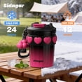 thumbnail image 3 of Sidagar 12 oz Stainless Steel Insulated Travel Coffee Mug, Leak-Resistant Lid, Dark Pink, 3 of 9