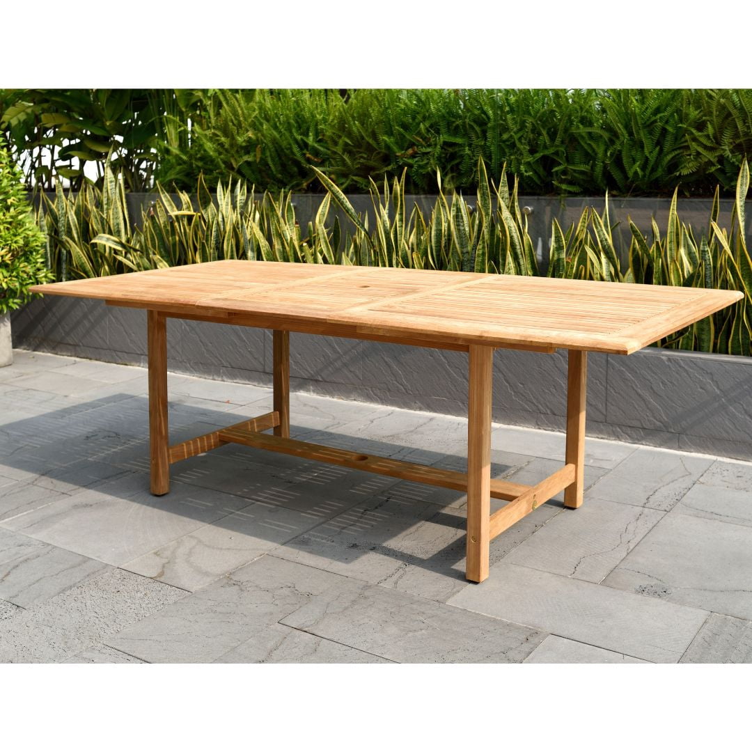 Amazonia Pipa 9-Piece Patio Dining Table Set | Certified Teak & Aluminium | Ideal for Outdoors and Indoors, White